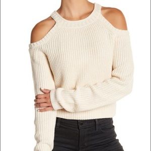Elodie cold shoulder knit crop top